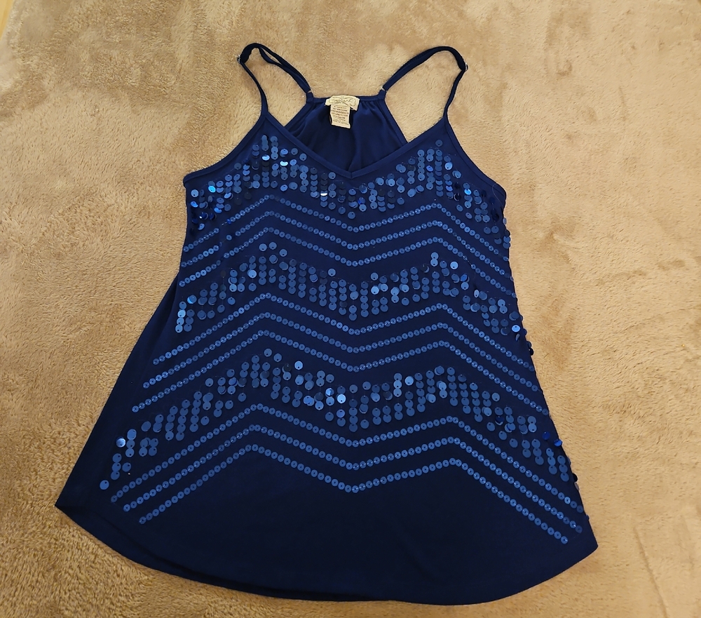 Eyelash Couture Navy Sequin Camisole